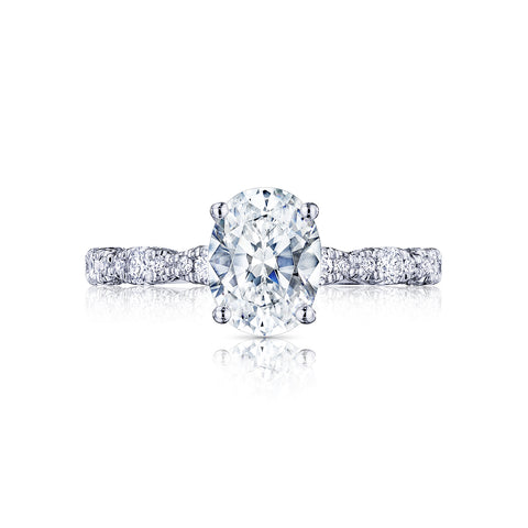 Tacori Oval Petite Crescent Diamond Engagement Ring