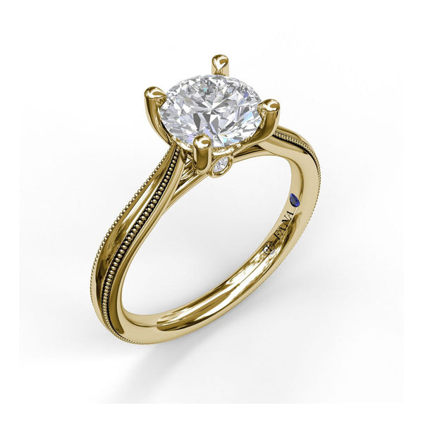 Fana Milgrain Diamond Engagement Ring