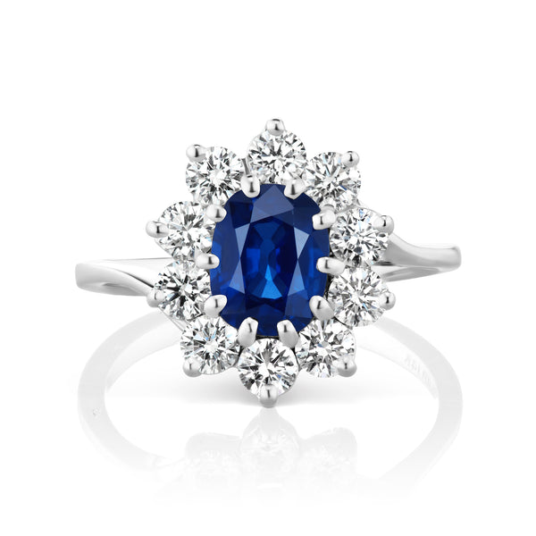 Barmakian Oval Sapphire and Diamond Ring