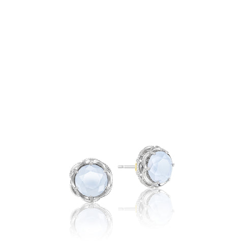 Tacori Crescent Crown Studs featuring Chalcedony