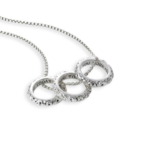 Charles Krypell Three Ring Love Necklace