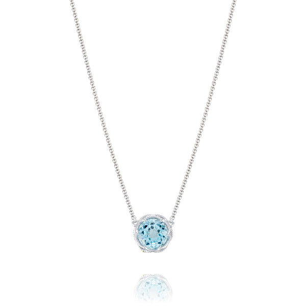 Tacori Bold Crescent Station Necklace featuring Sky Blue Topaz