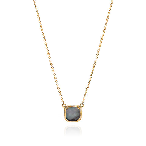 Anna Beck Grey Quartz Cushion Necklace