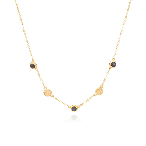 Anna Beck Grey Sapphire Multi-Stone Collar Necklace