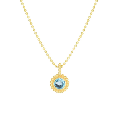 Phillip Gavriel Yellow Gold Blue Topaz Pendant