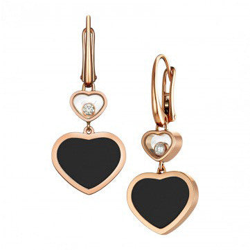 Chopard Happy Hearts Onyx Earrings