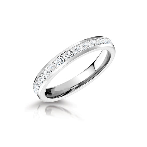 Crown Ring Channel Set Diamond Band