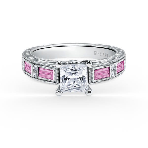 Kirk Kara Pink Sapphire and Diamond Engagement Ring