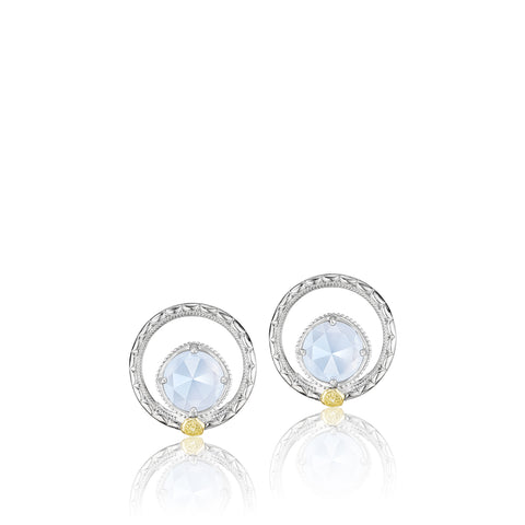 Tacori Silver Bloom Gem Studs featuring Chalcedony