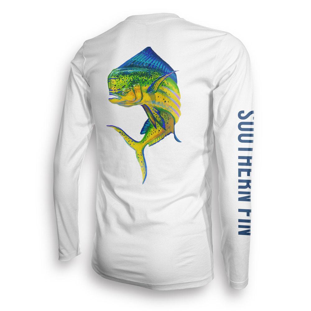 Long Sleeve Microfiber Mahi Dolphin Yellowfin Fishing Shirt Mahi Sleeve 