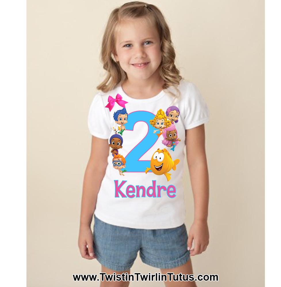 BUBBLE GUPPIES BIRTHDAY T-SHIRT Personalized Any Name/Age 2T to Adult 