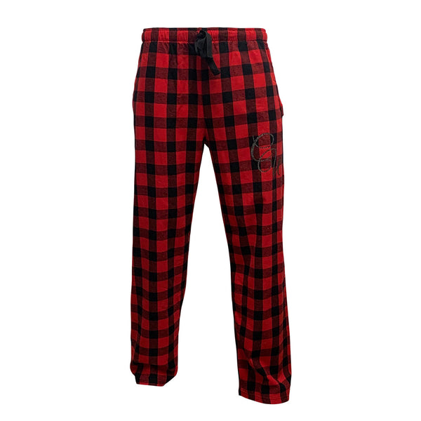 red and black plaid sleep pants