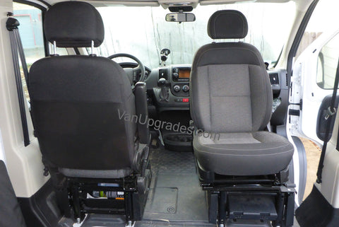 Promaster van with seat swivel on the factory seat base