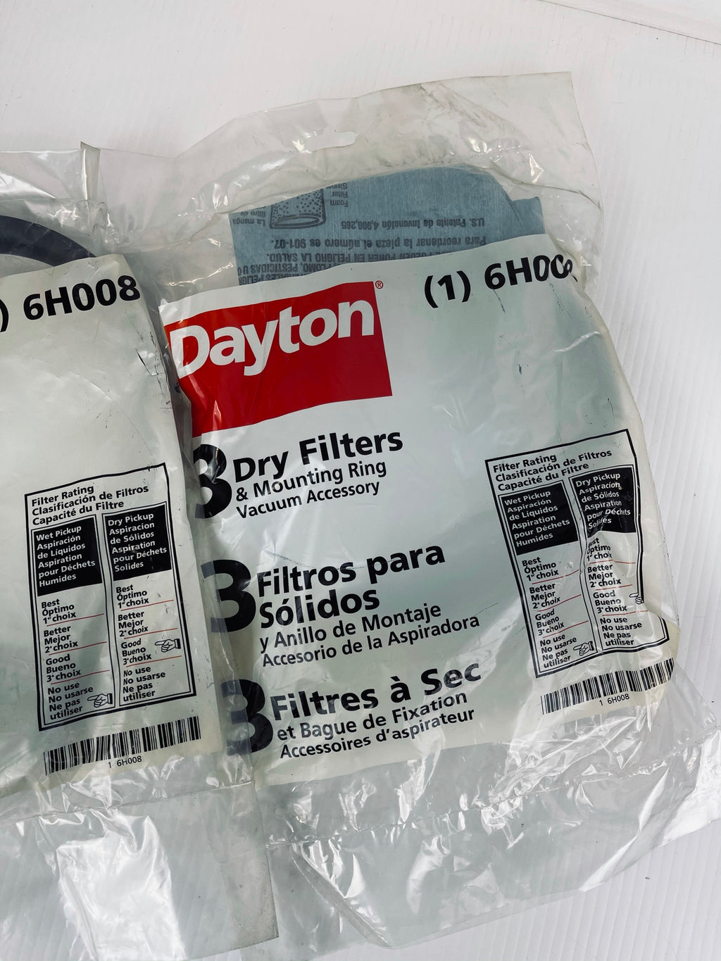 DAYTON 3 DRY FILTERS 6H008 NEW IN FACTORY BAG * 