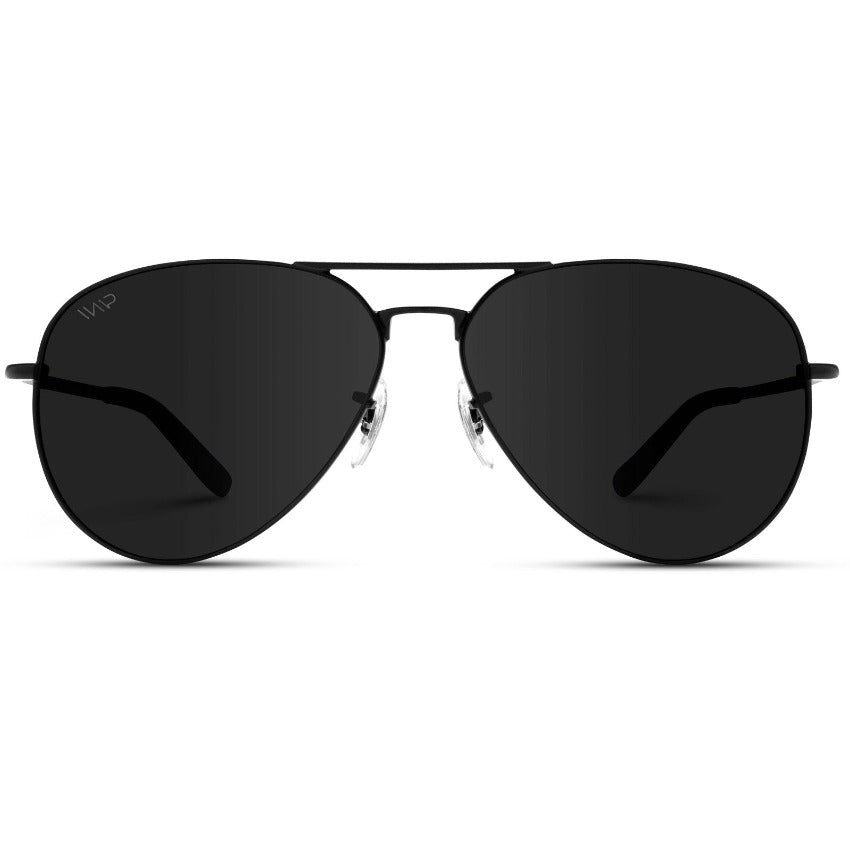 G&G 48 mm Mens Womens Polarized Aviator Sunglasses Primo Spring Hinge Black Gray 