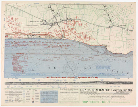 D-Day Omaha Beach Invasion Map Scarf 