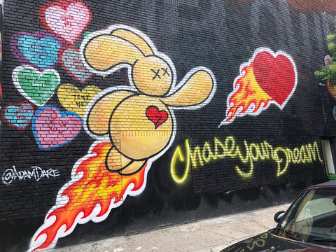 Adam Dare bunny mural graffiti street art LES NYC