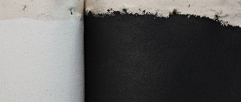 Cotton Canvas / Hand-Primed Black Gesso at Frames and Stretchers