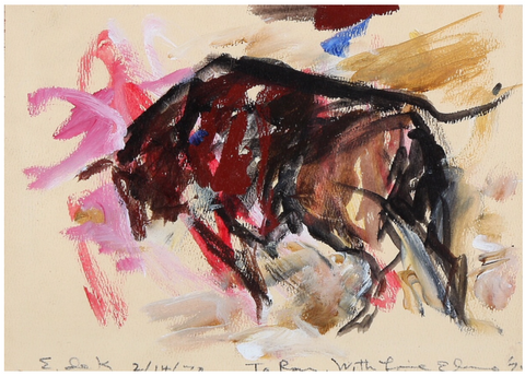 Elaine de Kooing work on paper bullfight