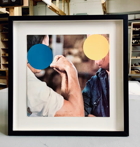 Two-Opponents-blue-and-yellow-John-Baldessari-Frames-and-stretchers-best-custom-picture-framing-nyc