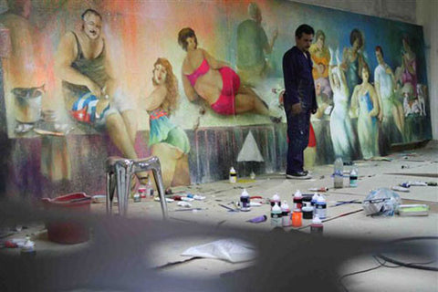 Jesus Nodarse Cuban painter artist studio figurative painting