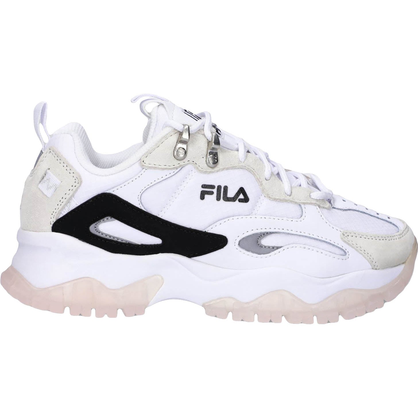 fila ray tracer black and pink trainers