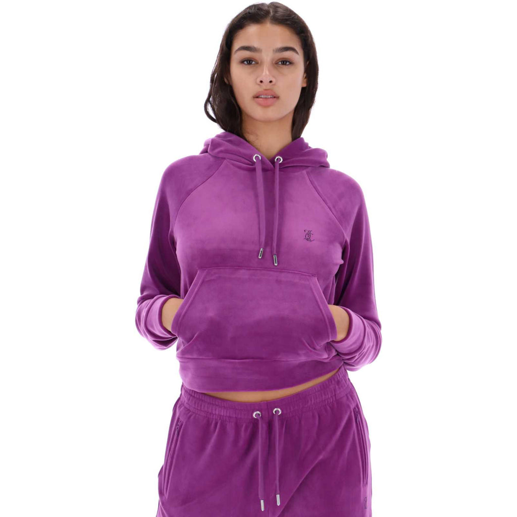 Juicy Couture Sally Diamante Velour Hoodie AW21 Purple