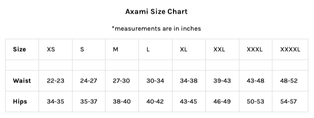 Axami Lingerie USA size chart Panties