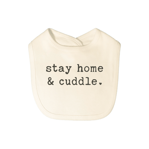 Baby graphic bib | stay home and cuddle finn + emma