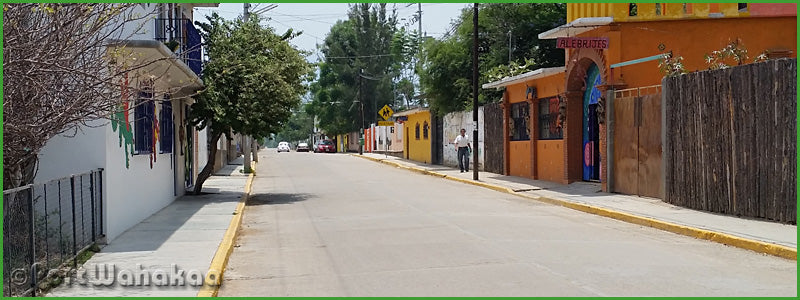 San Martin Tilcajeta at noon on main street 