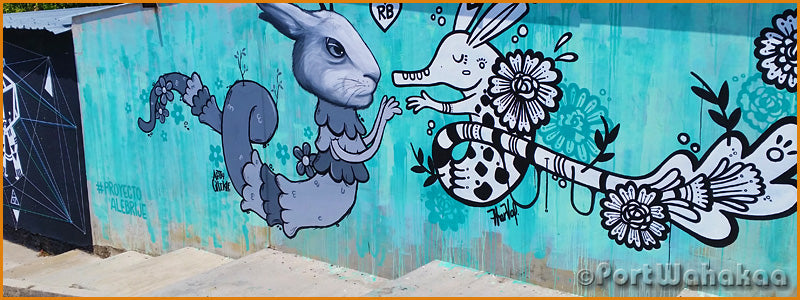 Rabbit Armadillo Wall Painting Mural