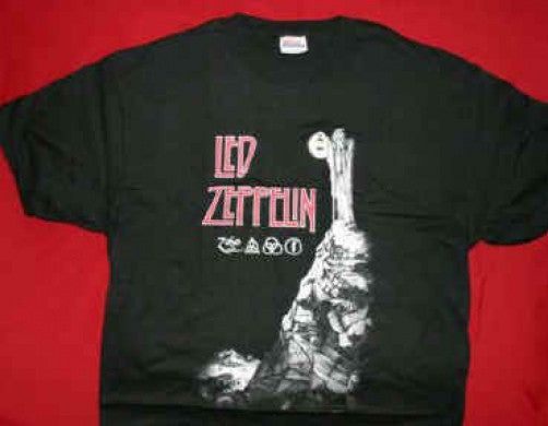 Led Zeppelin T Shirt Stairway To Heaven Black Size Youth Large Rock Band Patches