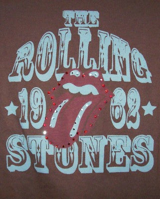 Rolling Stones Babydoll T-Shirt Tongue Logo Brown Size Medium