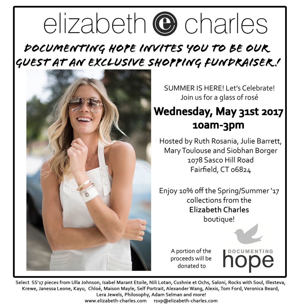 documenting hope shopping fundraiser with elizabeth charles