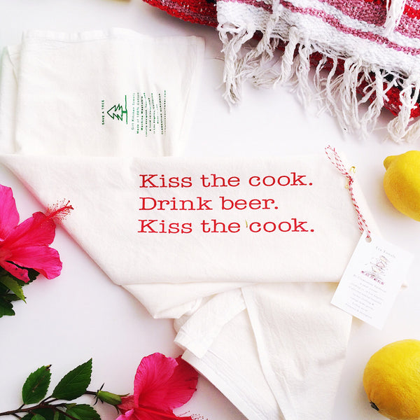 Kitchen Towel, Kiss the cook. Drink beer.