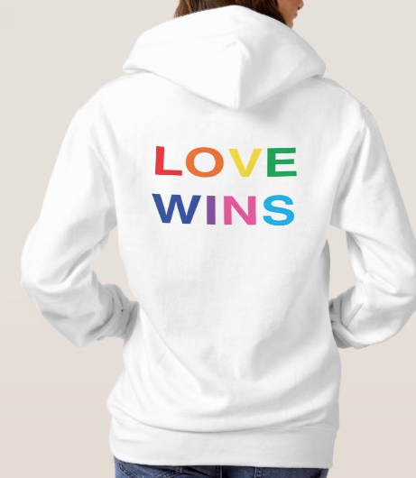 Back View Love Wins Hooded Sweatshirt