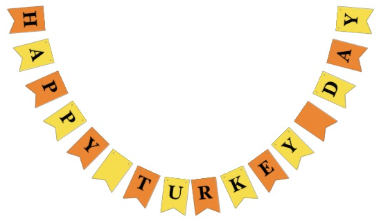 Thanksgiving Dinner Party Bunting Happy Turkey Day