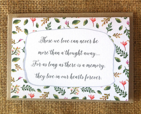 Sympathy Quote Card Pink Paddock Store