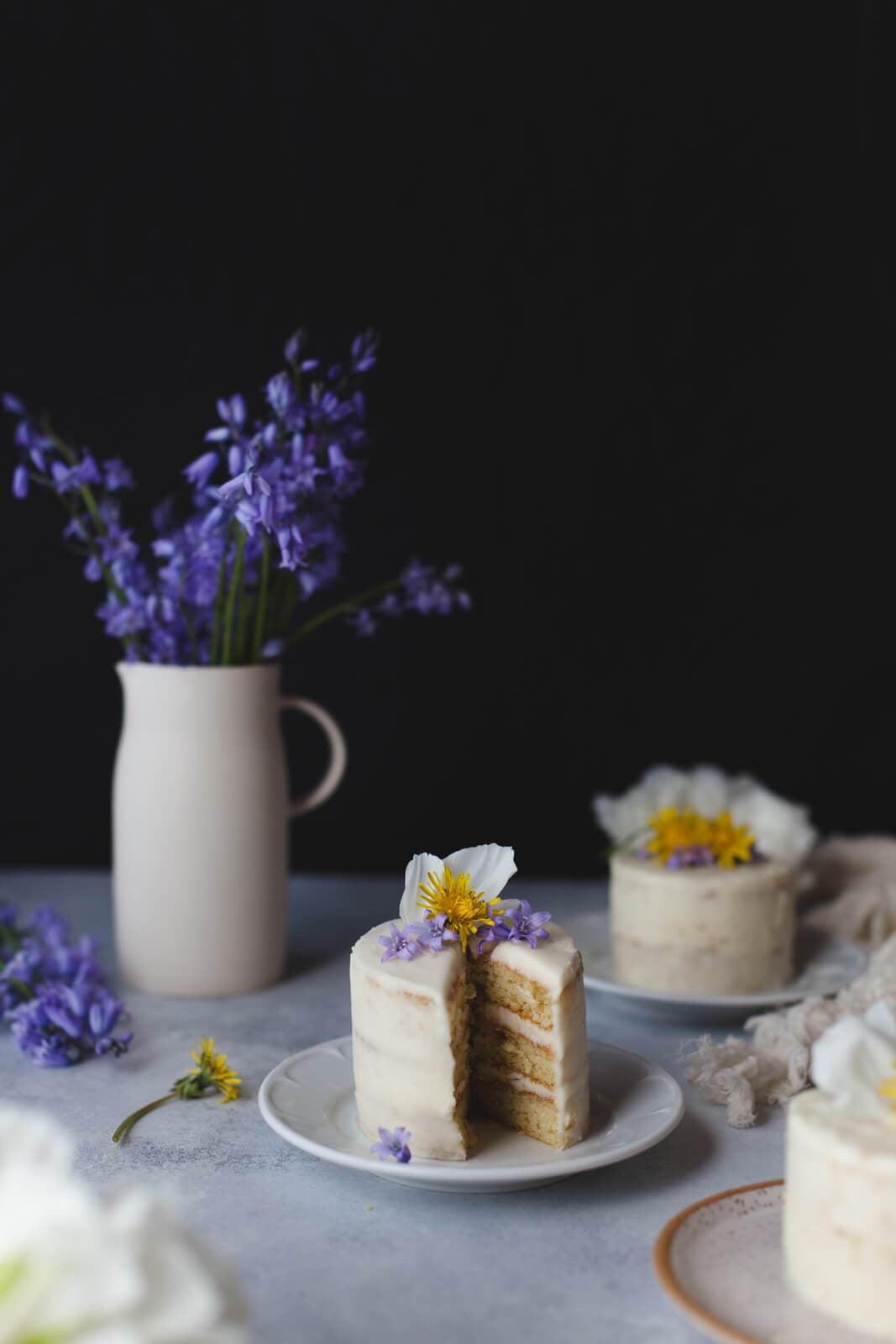 Dandelion-Tea Frosted Mini Cakes