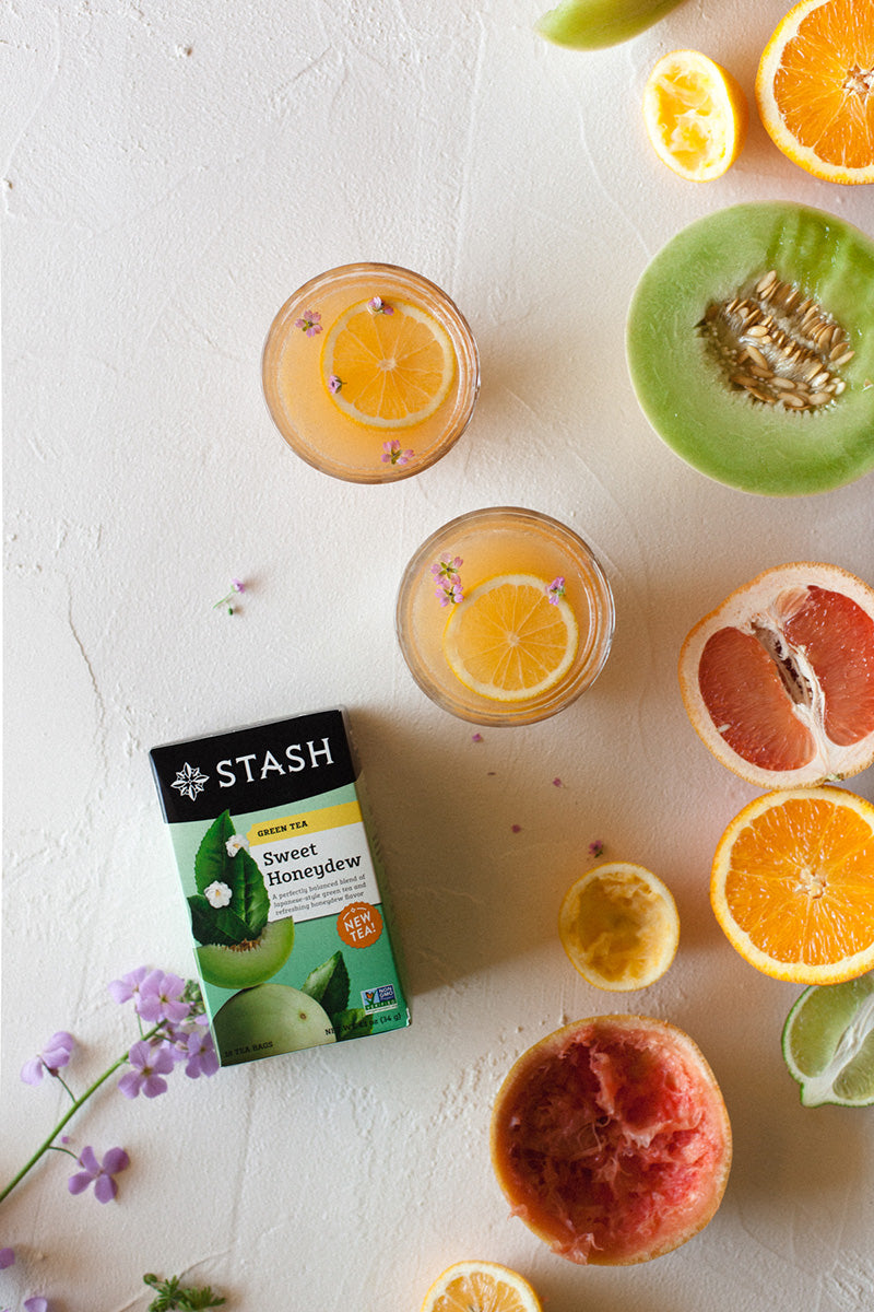 Citrus And Honeydew Sparkling Green Tea Punch | Citrus Green Tea Recipe | Stash Tea