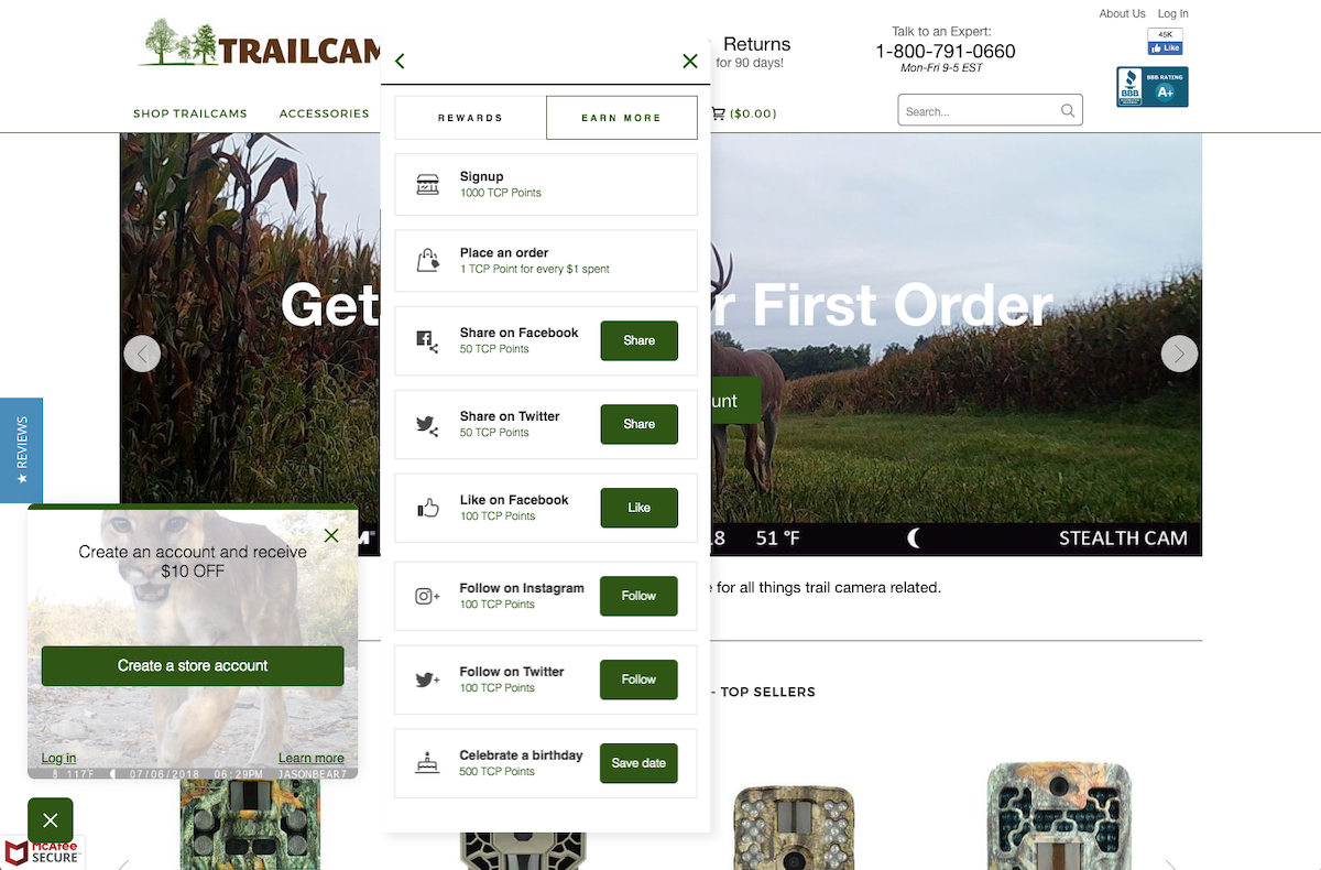 Trail Cam Pro discovered that rewarding customers for different actions unlocked brand loyalty