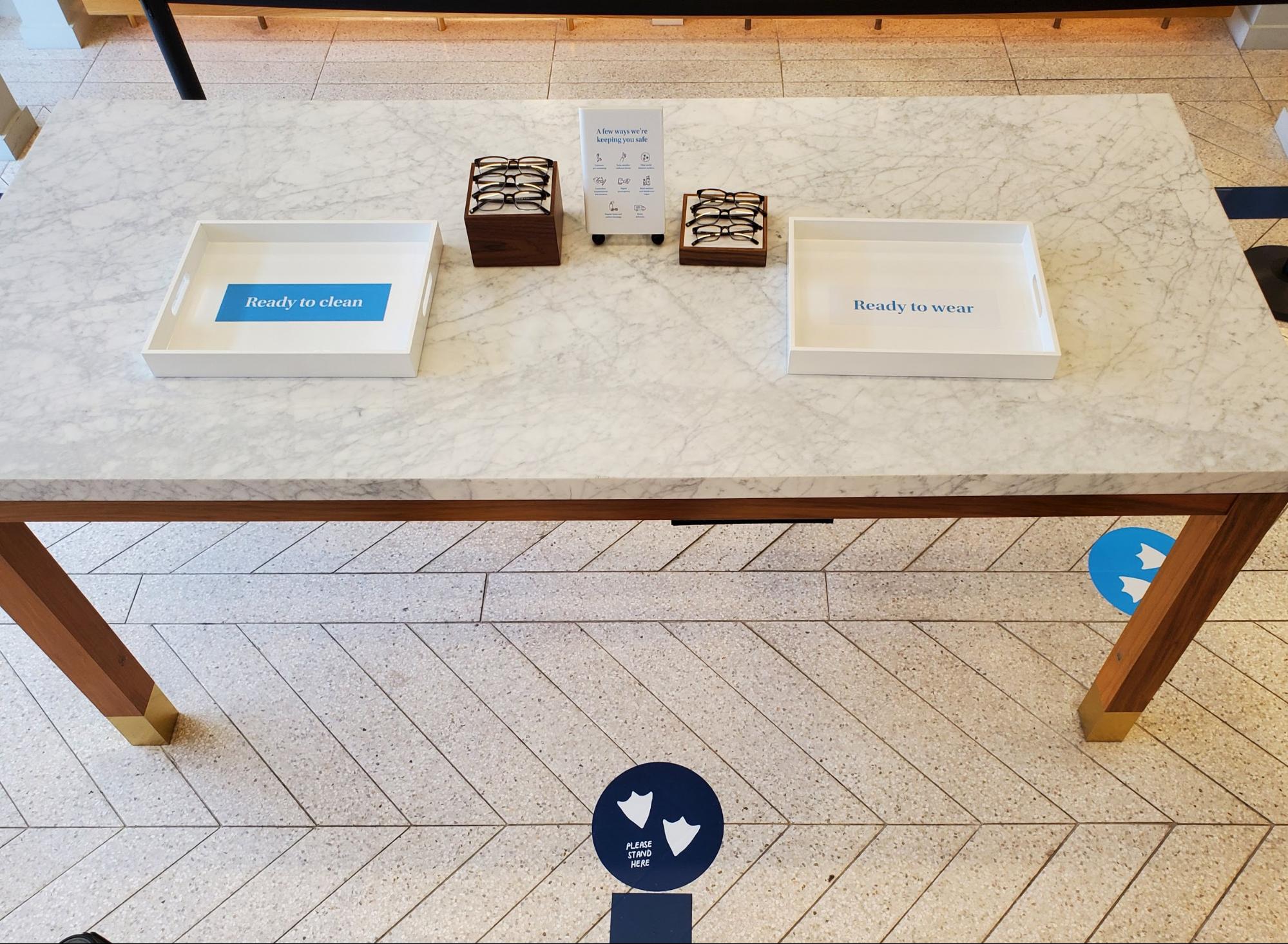 Warby Parker now sanitizes every pair of frames after a customer has tried them on