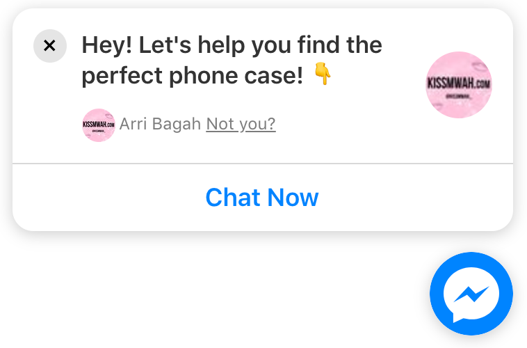 Facebook Messenger marketing on-site chat bubble