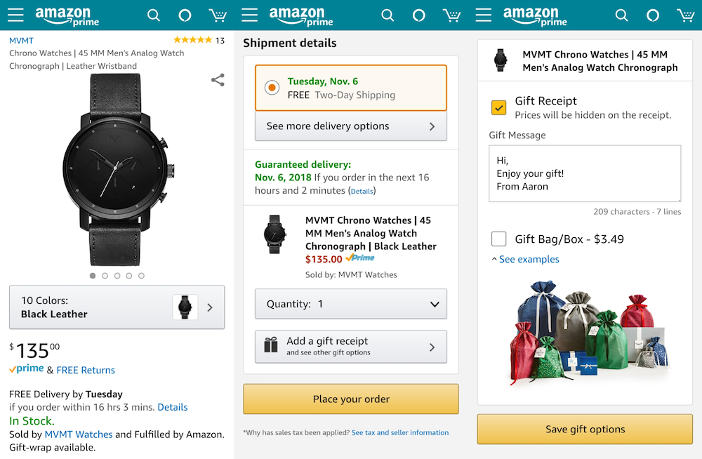 Gift wrapping options on Amazon (FBA)