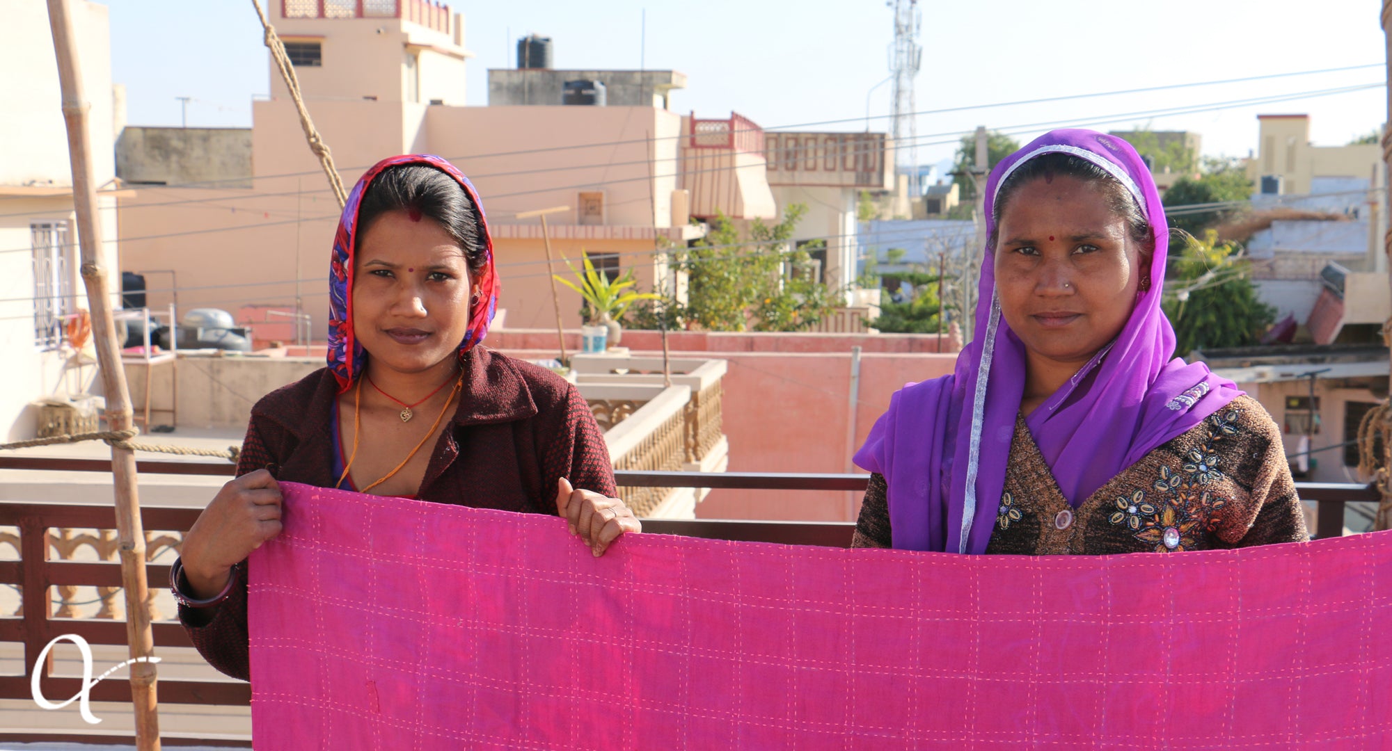 Anchal artisans with final quilt