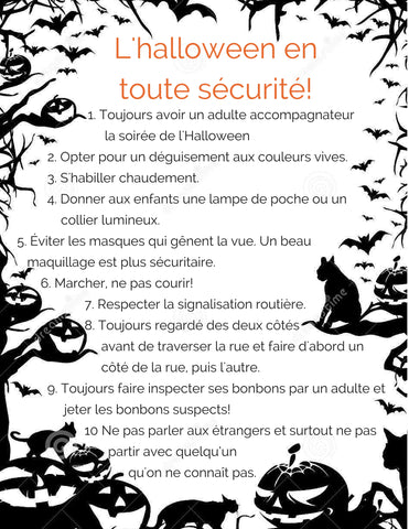 Règles de sécurité pour l'Halloween