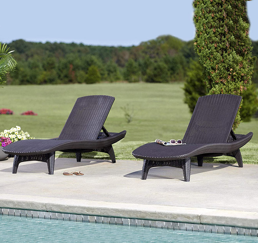 keter rattan effect sun lounger