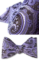 Purple Paisley Caesar Bow Tie