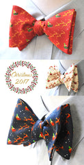 Christmas Santa Reindeer Sleigh Silk Bow Ties New Arrivals