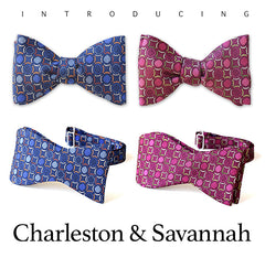 Burgundy and Blue Bow Ties